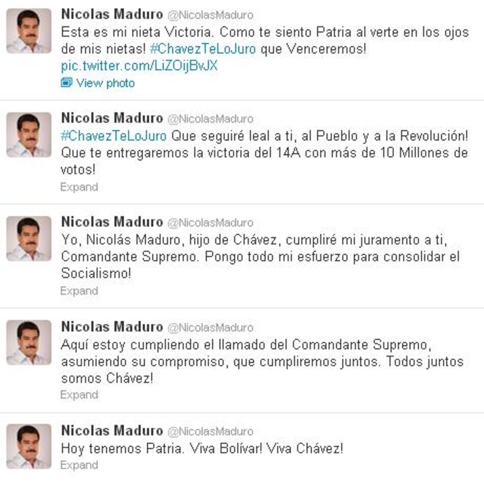 Nicolás Maduro se estrena en Twitter