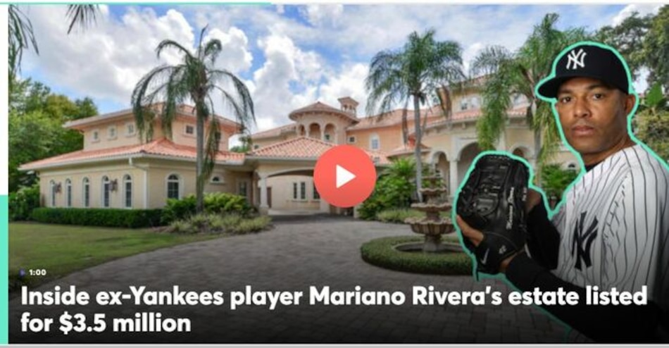 El panameño Mariano Rivera pone a la venta su mansión en Tampa en 3.5 millones de dólares