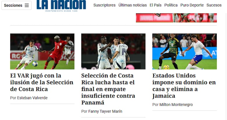 Así reaccionaron los medios ticos tras la eliminación ante Panamá