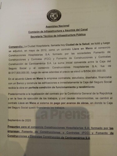 Diputados citan a FCC para que responda un cuestionario sobre la Ciudad de la Salud