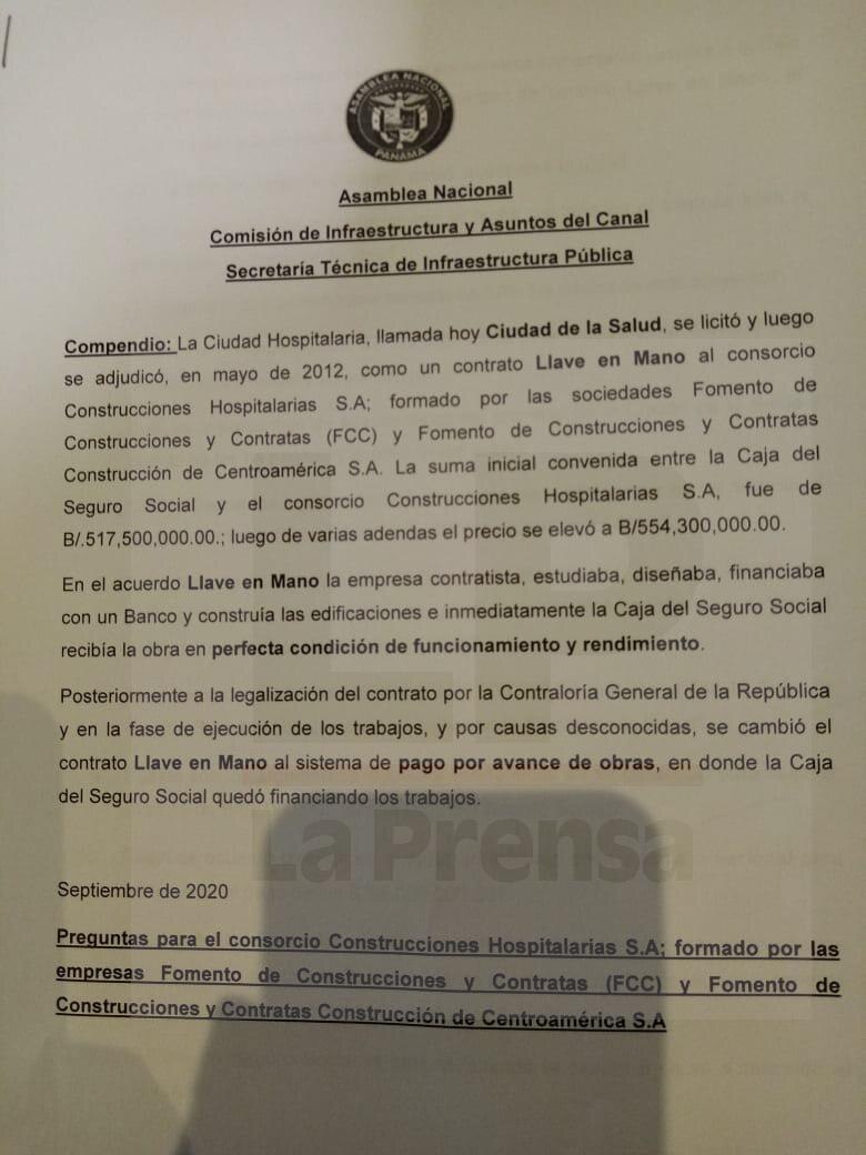 Diputados citan a FCC para que responda un cuestionario sobre la Ciudad de la Salud