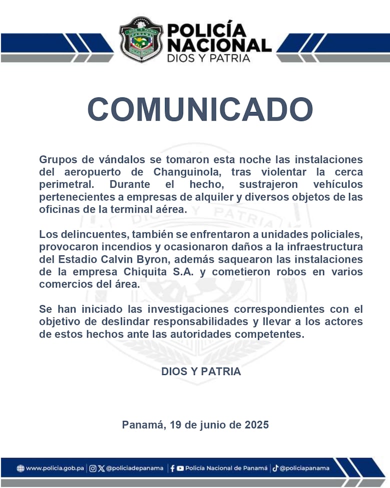 Manifestantes irrumpen en aeropuerto de Changuinola; Mulino convoca al Gabinete para este viernes