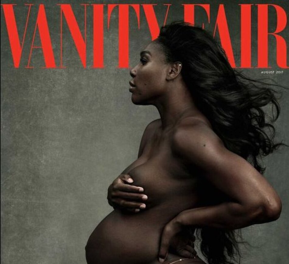 Serena Williams posa embarazada y desnuda para revista