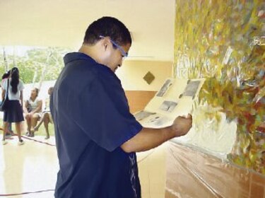 Restauran mural en Santiago
