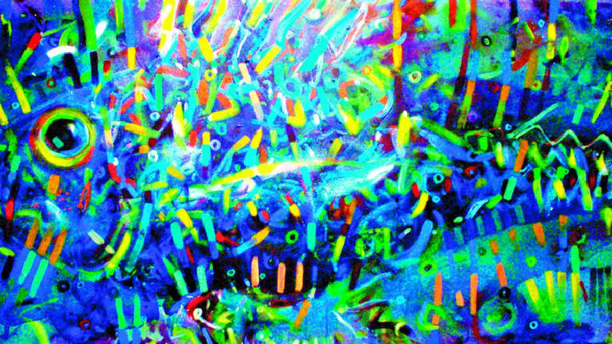 Pintura de la serie Icthyus (2005). CORTESÍA