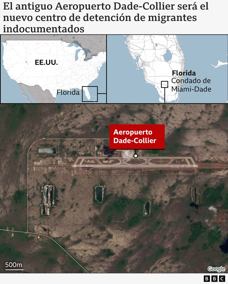 “Si salen, no les espera mucho más que caimanes y pitones”: el polémico centro de detención para migrantes que EE.UU. construye en Miami