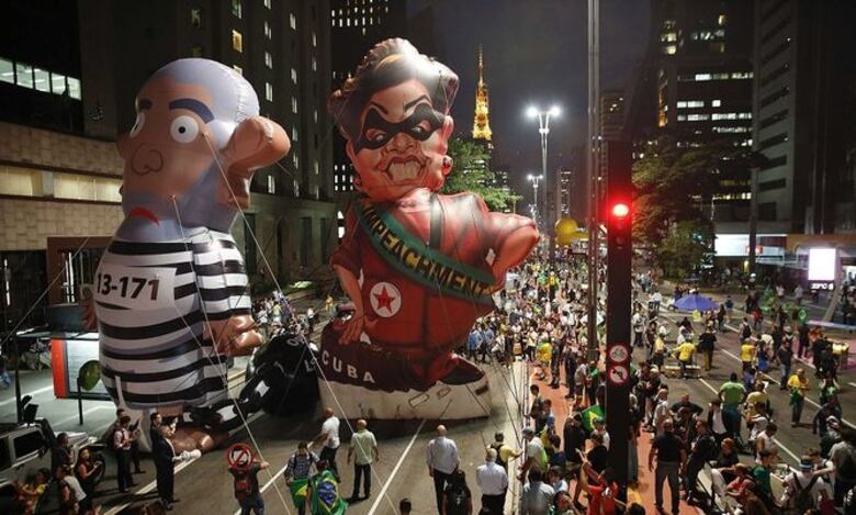 Protestas contra Rousseff y Lula da Silva en nueve estados de Brasil