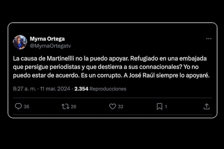 ‘Fueron las dos semanas más horribles de mi vida’: Myrna Ortega renuncia como vocera de campaña de Mulino