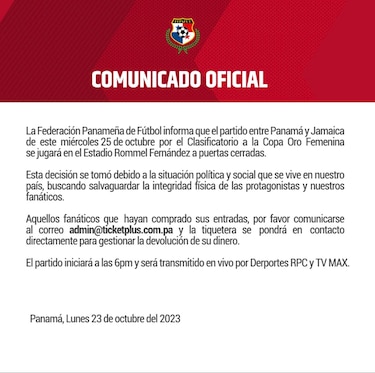 Selección femenina de fútbol de Panamá jugará en el Rommel Fernández y a puertas cerradas