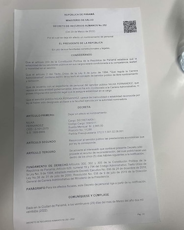 Cortizo destituye a la administradora del Hospital Modular; Nilka Fernández asegura que presentará recurso de reconsideración