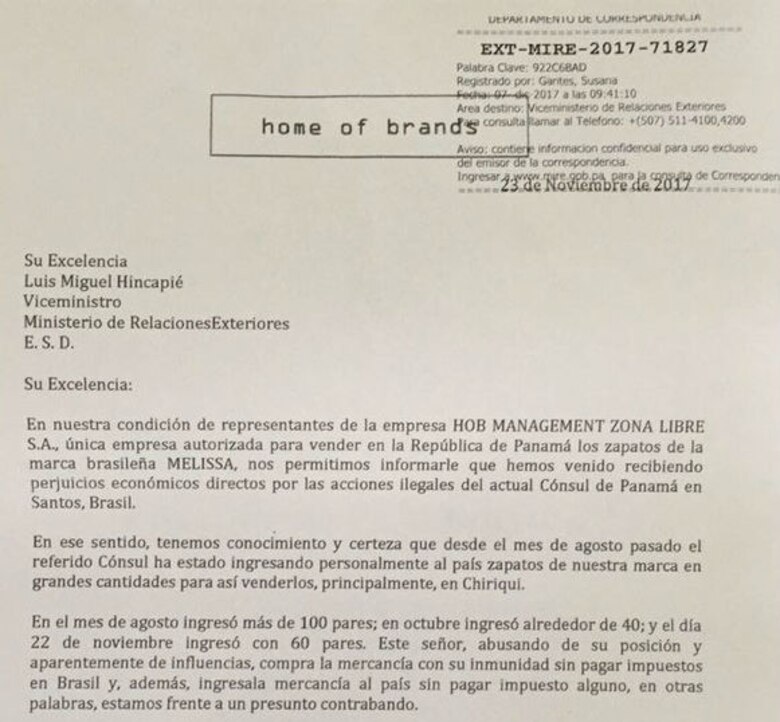 Cónsul de Panamá en Santos: ‘Jamás he participado en actos de venta y contrabando’