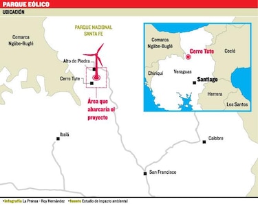 Parque eólico en zona protegida de Veraguas