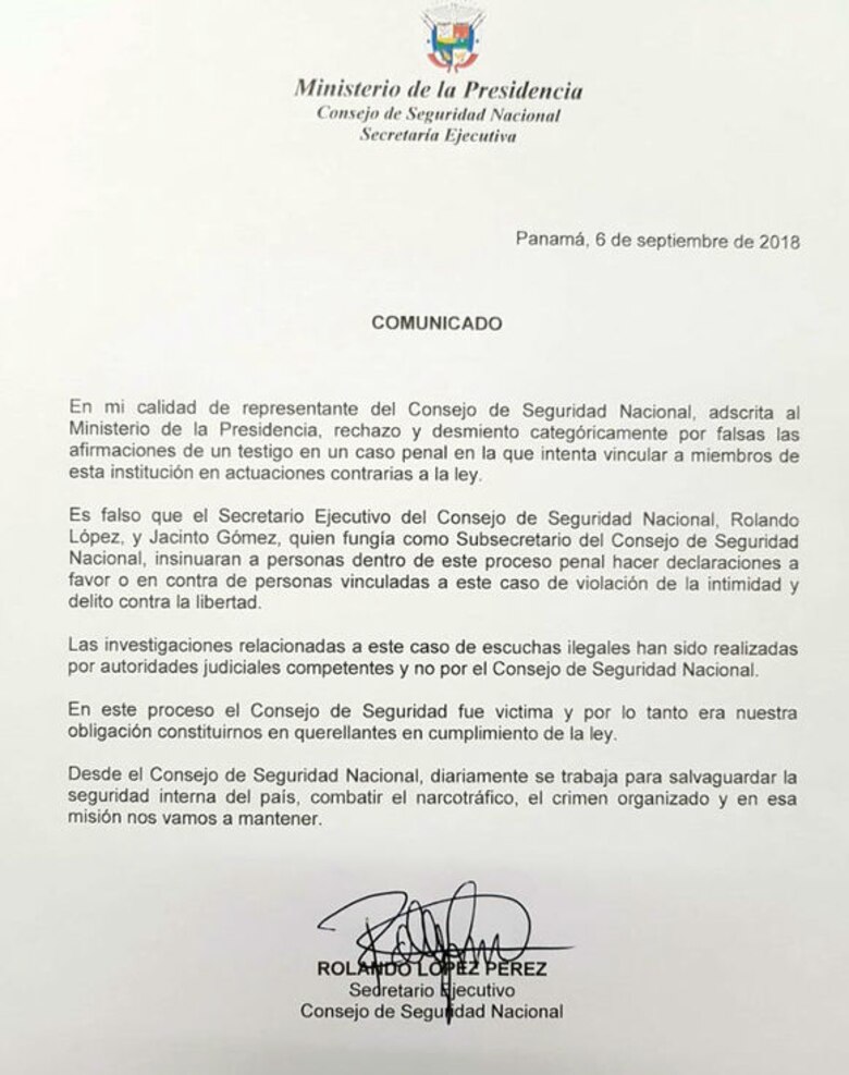 Secretario del Consejo de Seguridad desmiente declaraciones del exagente Agrazal