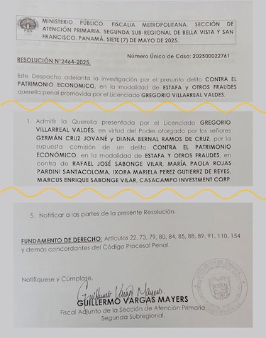 Fiscalía admite querella por estafa contra Sabonge y familiares de Rojas Pardini