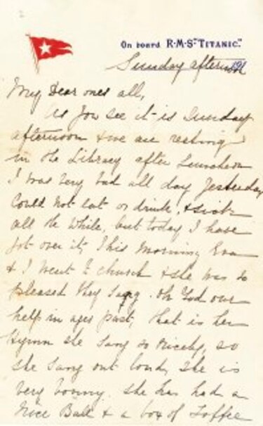 La única carta del Titanic