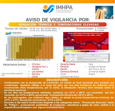 Emiten aviso de vigilancia por altas temperaturas y elevada sensación térmica