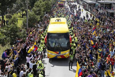 Multitudinario recibimiento para la selección colombiana