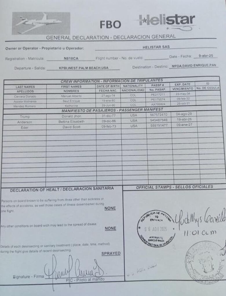 Hijo del presidente Donald Trump llegó a Panamá en medio de tensiones por el Canal