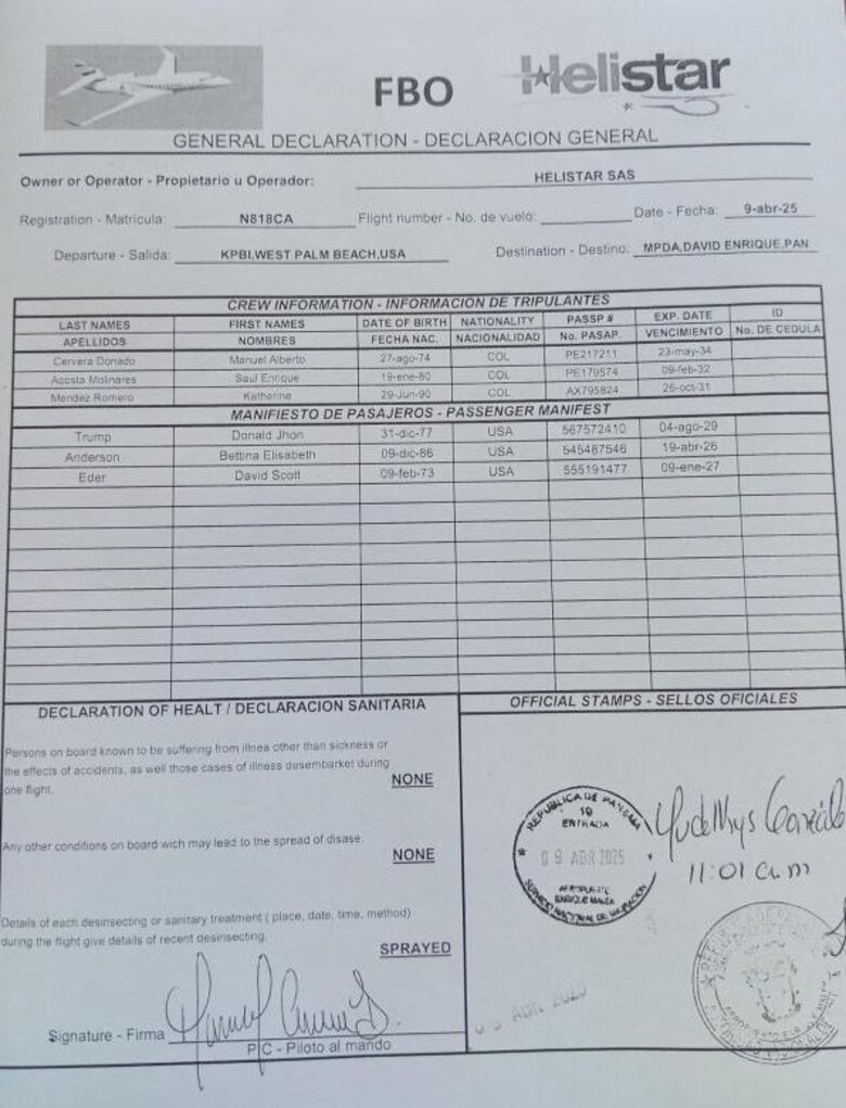 Hijo del presidente Donald Trump llegó a Panamá en medio de tensiones por el Canal