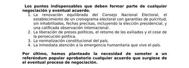 Gobierno y oposición de Venezuela intentan sentar bases de diálogo