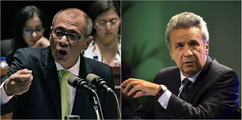 Vicepresidente de Ecuador arremete en una carta contra el presidente Lenín Moreno