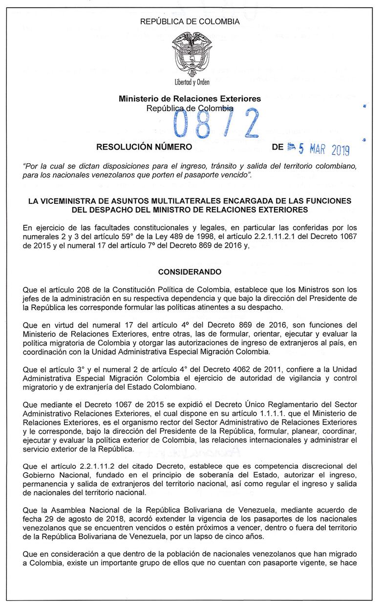 Venezolanos podrán ingresar a Colombia incluso con pasaporte vencido