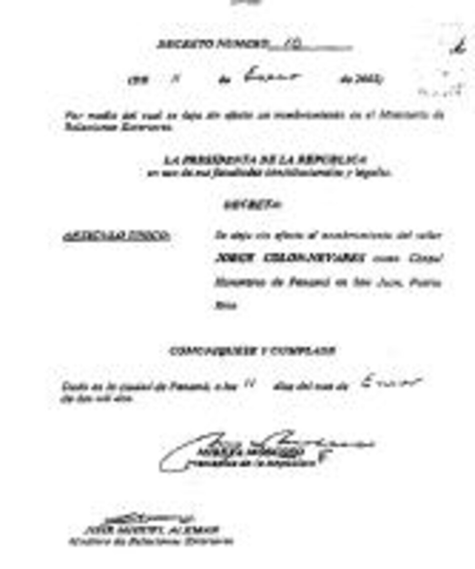 Intercambio de notas para una destitución