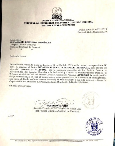Ricardo Martinelli estará presente en audiencia de impugnación a sus candidaturas
