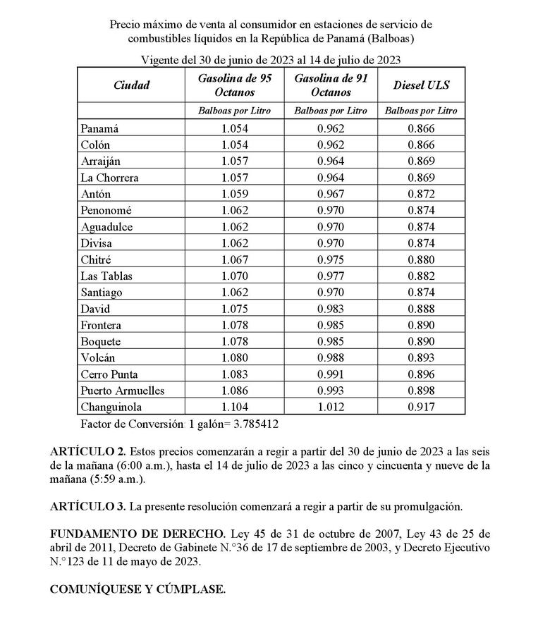 Anuncian nuevos precios regulares de los combustibles