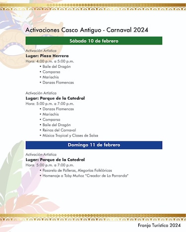 Esta es la agenda del carnaval en la cinta costera y el Casco Antiguo