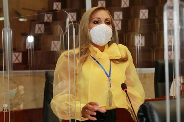 Yanibel Ábrego se reelige como jefa de bancada del CD y anuncia que respaldarán candidatura de Crispiano Adames