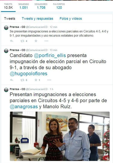 Candidatos de Cambio Democrático impugnan resultados de elecciones ante el Tribunal Electoral