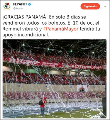 Panamá, con casa llena para crucial partido camino a Rusia 2018