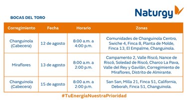 Trabajos de mantenimiento en la red eléctrica del 11 al 17 de agosto 2025