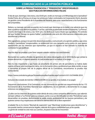Aclaración de La Prensa