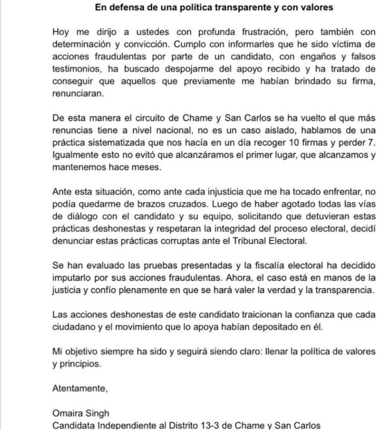 Imputan cargos a precandidato de Vamos en el circuito 13-3 de Chame y San Carlos