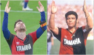 Leo Messi dedica gol a Diego Armando Maradona en goleada del Barcelona