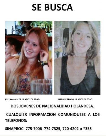 Búsqueda de Lisanne y Kris no se detendrá, aseguran familiares de holandesas