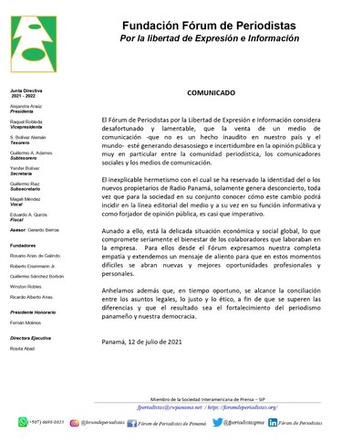 Fórum de Periodistas considera ‘desafortunado’ que la venta de un medio de comunicación genere ‘desasosiego’ en la opinión pública