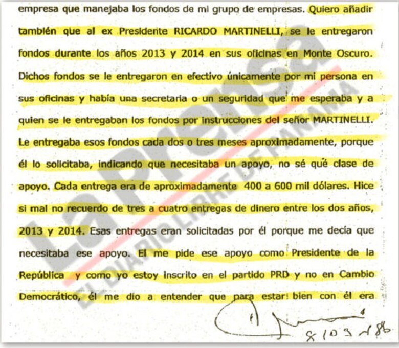 Cristóbal Salerno: Ricardo Martinelli me pedía 'apoyo'
