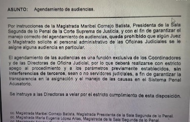 Advertencia en el SPA: los jueces y magistrados tienen prohibido solicitar la asignación de alguna audiencia en particular
