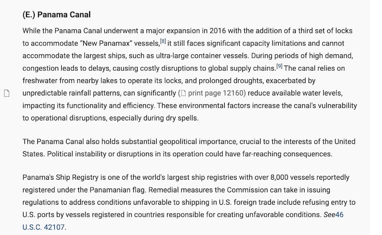Posibles sanciones al Canal de Panamá: Estados Unidos investiga regulaciones y prácticas comerciales