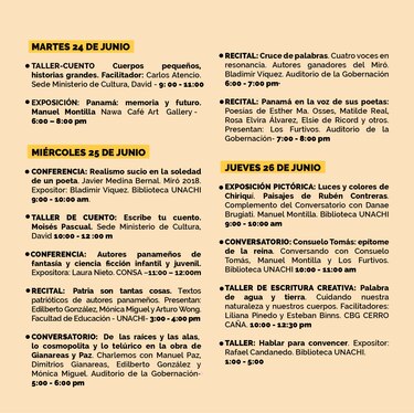 Chiriquí será sede del quinto Encuentro Nacional de Literatura