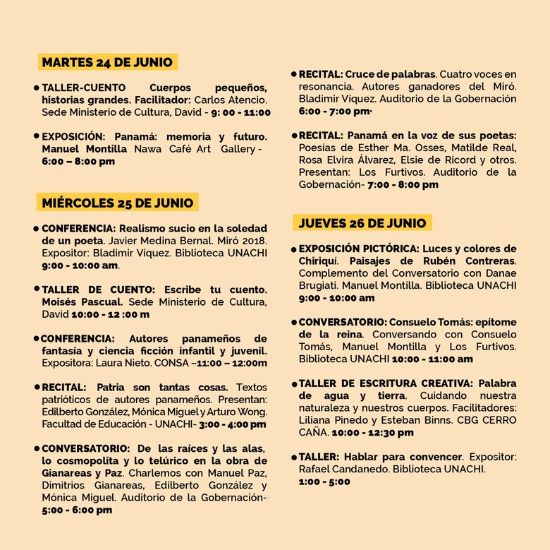 Chiriquí será sede del quinto Encuentro Nacional de Literatura