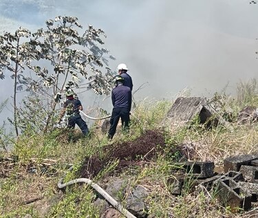 Tras cinco horas de trabajo Bomberos controlan incendio de herbazal cerca de cerro Patacón