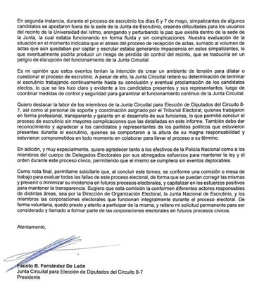 Presidente de la Junta Circuital del 8-7 relata algunas anomalías en la elaboración de actas