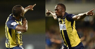 Usain Bolt marca un doblete en su primer partido como titular