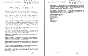 Alerta roja en Colón y Bocas del Toro por tormenta Otto; no habrá clases este miércoles