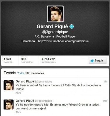 Piqué juega inocentada al decir que había nacido su hijo