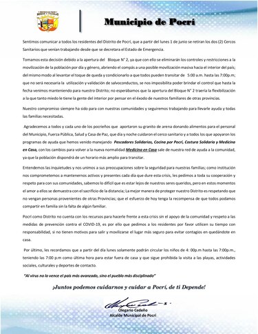 Tres municipios de Los Santos confirman que pondrán fin a cercos sanitarios